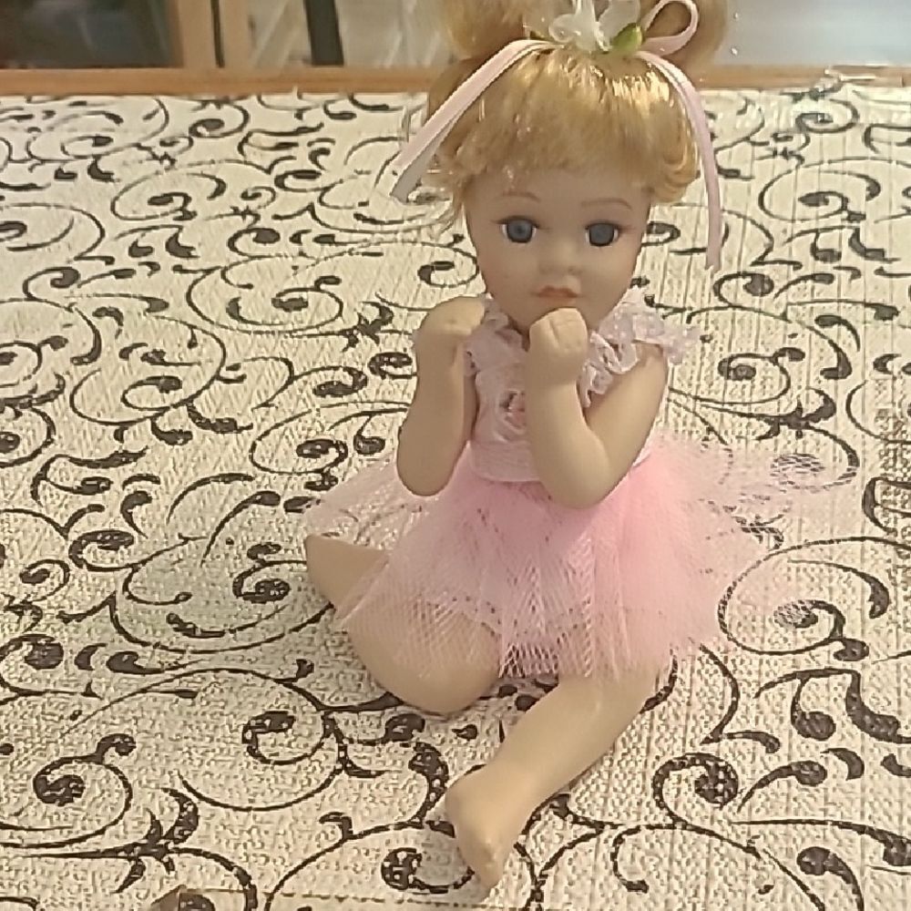 Adorable Pink Porcelain Ballerina Doll